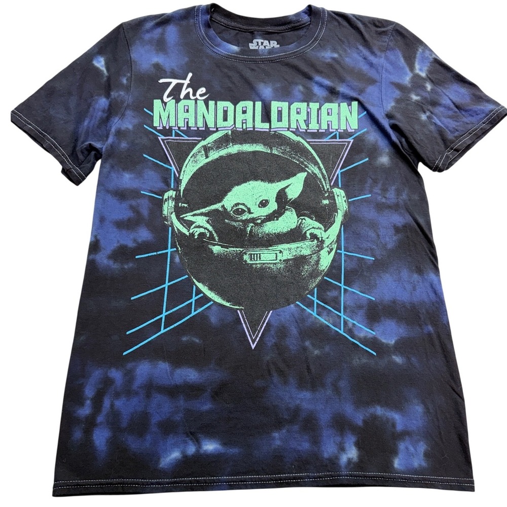 Star Wars Mad Engine Tie Dye‎ Baby Yoda The Mandalorian T-Shirt Mens Small Blue